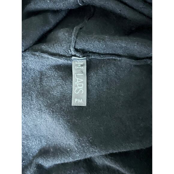 Lapis Black Ruffle Hem Textured Polka Dot Cardigan Size PM - Picture 5 of 5